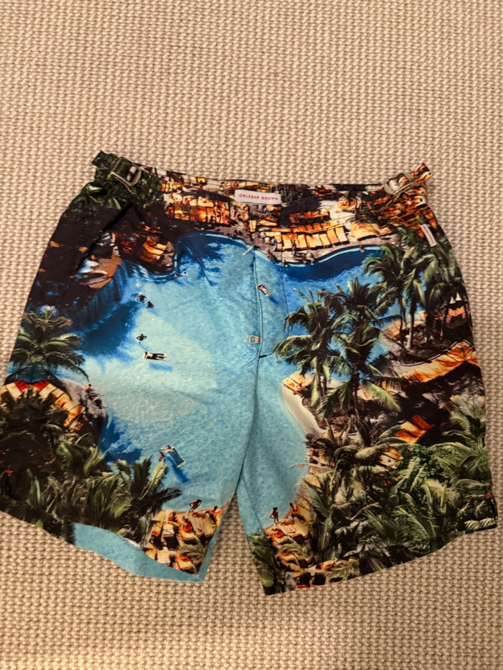 Orlebar Brown Blue Tropical-Scene Men’s Swim Shorts